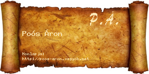 Poós Áron névjegykártya